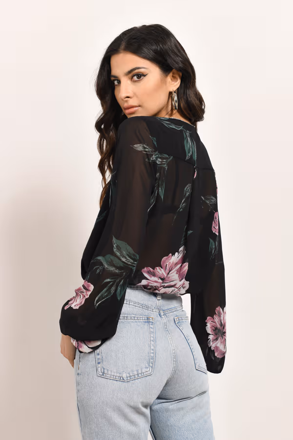 Perfect Day Out Floral Blouse - Black Multi