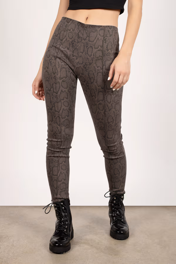 Anti Venom Snake Print Pants - Charcoal