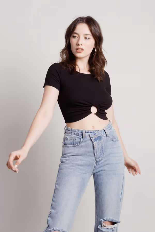 Born And Raised Crop Top - Black