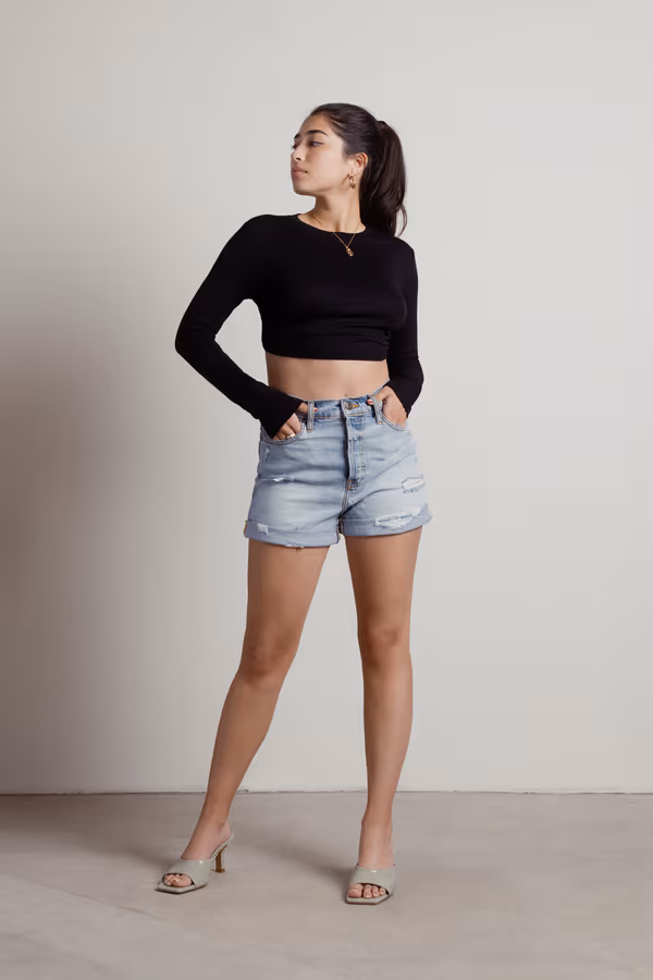 Tamago Crop Top - Black