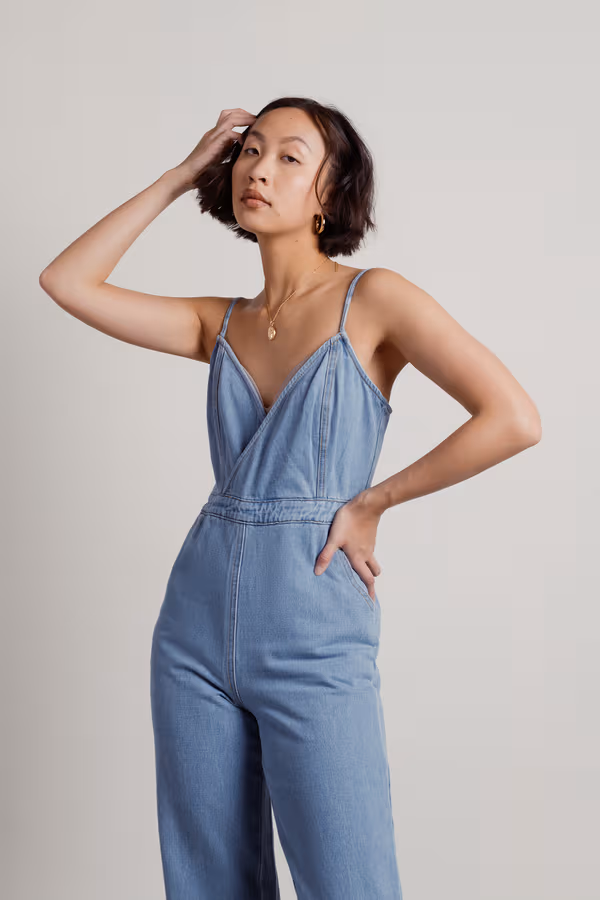 Jump Up Denim Jumpsuit - Medium Wash