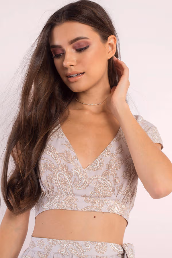 Audrey Crop Top - Mauve Multi