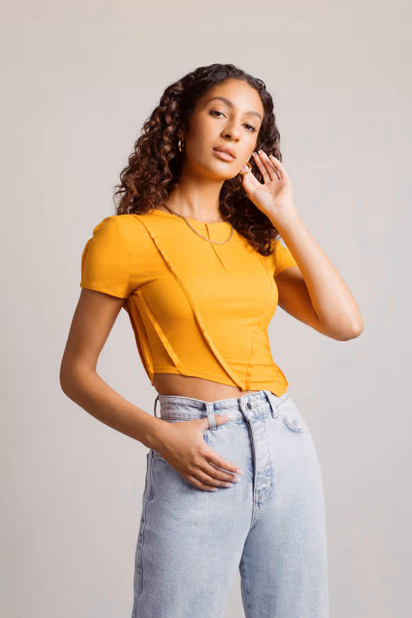 Only One Here Seam Lines Tee - White