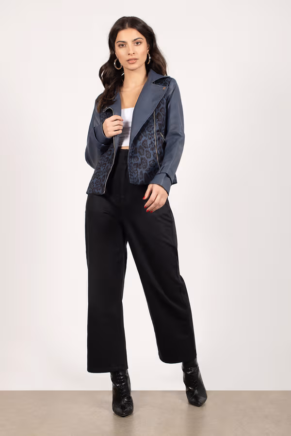 The Wild Side Moto Jacket - Navy Multi