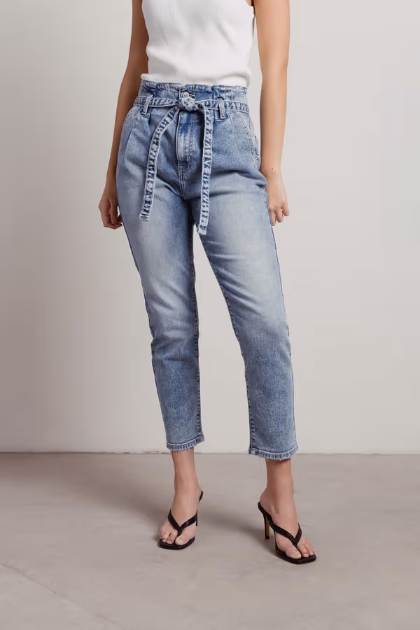 Hollywood Hills Paperbag Jeans - Medium Wash