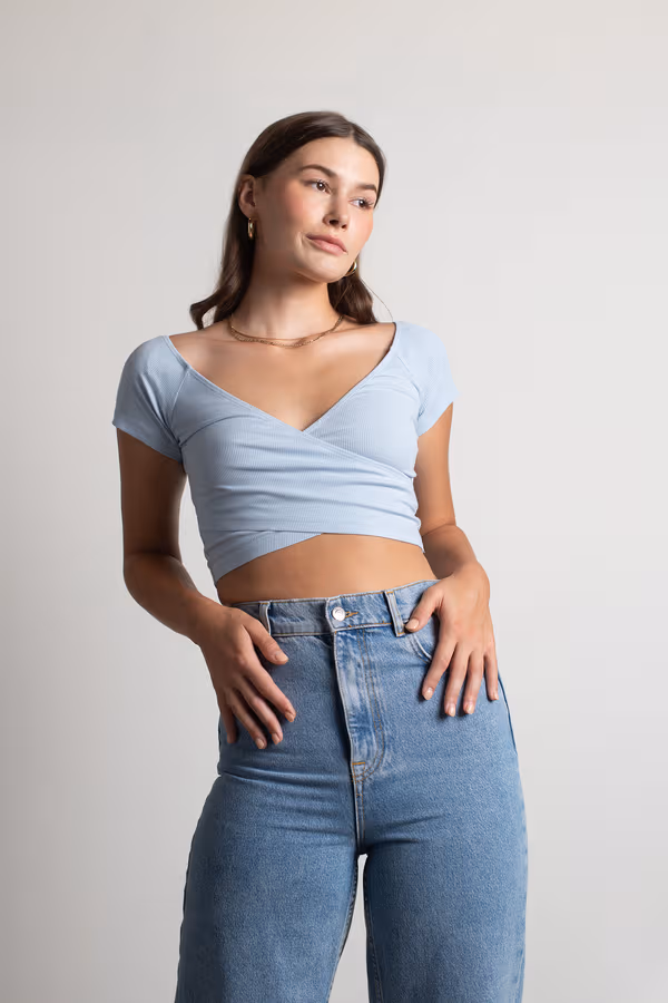 Kacie Crop Top - Baby Blue