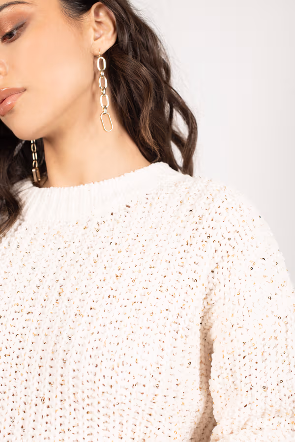 Jack Sequin Sweater - Ivory