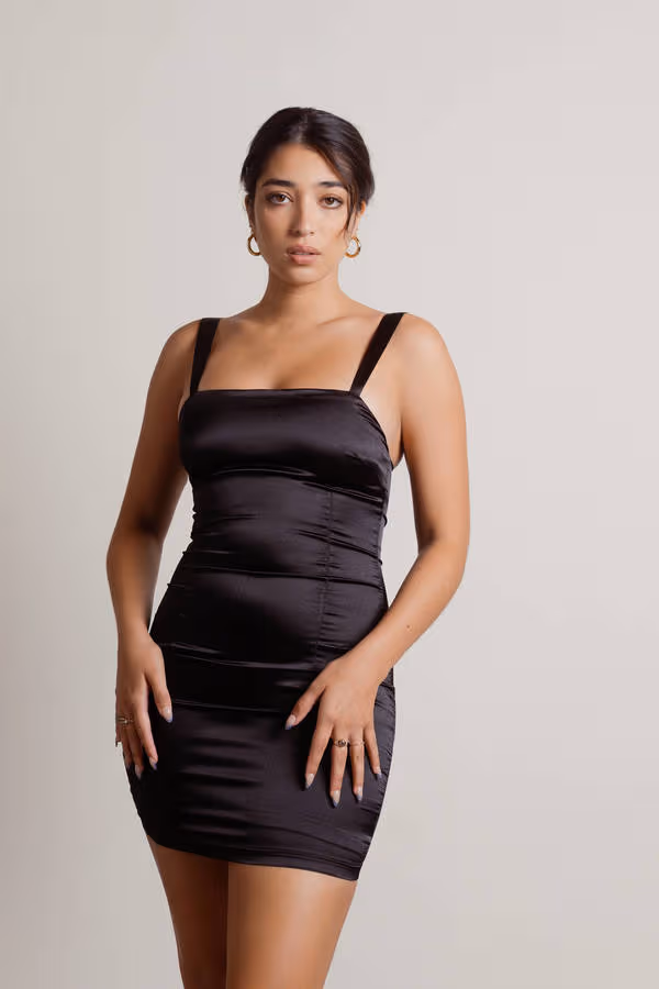 Erika Satin Bodycon Mini Dress - Gold