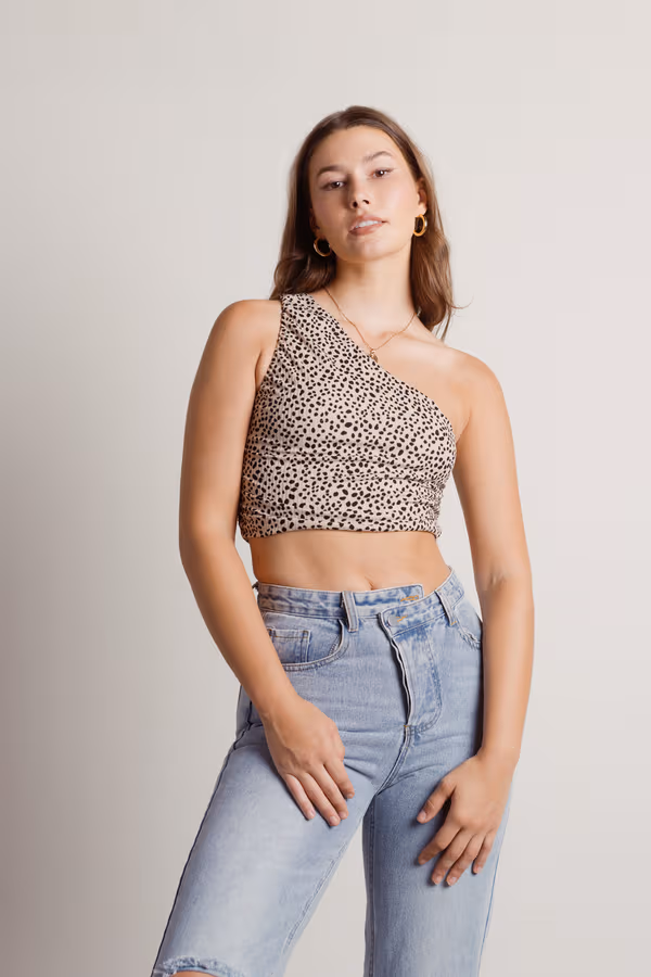Purr Like A Cheetah Crop Top - Tan
