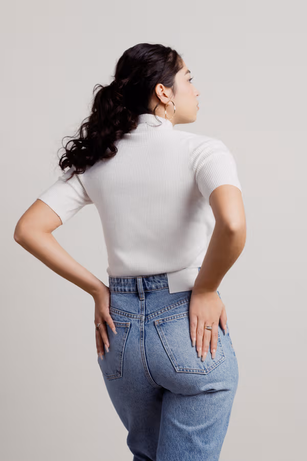 Rivera Mock Neck Top - Ivory