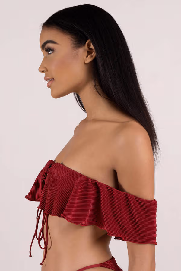 Blue Enchanted Lace Up Bikini Top - Ruby