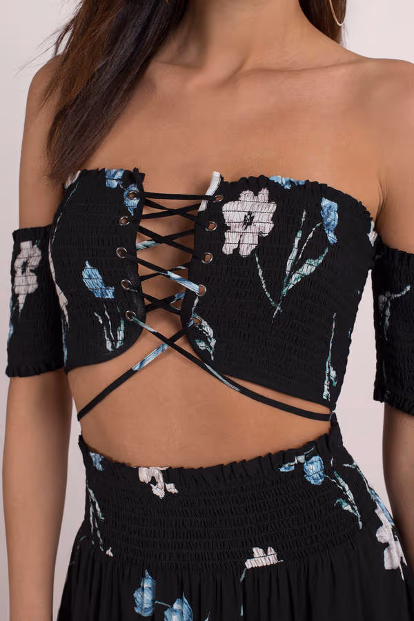Sydney Crop Top - Black Multi