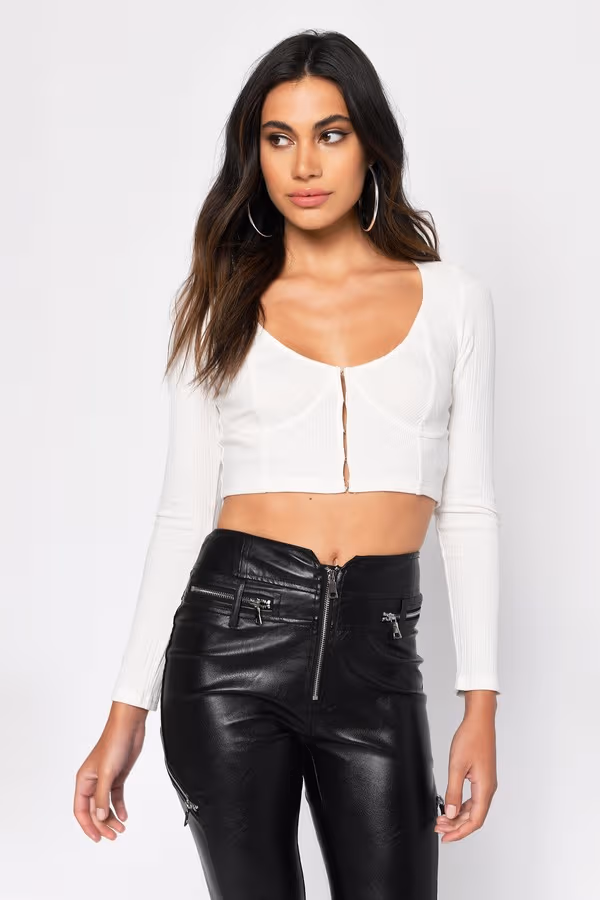Lift My Spirits Crop Top - White