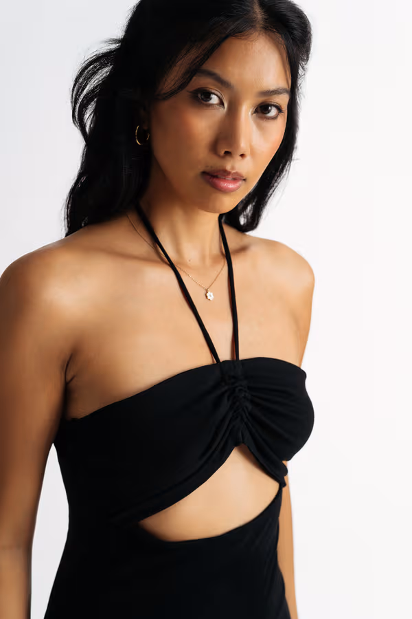 Kachel Cutout Bodycon Midi Dress - Black