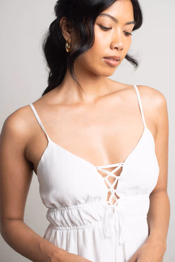 Stacey Tiered Skater Mini Dress - Off White