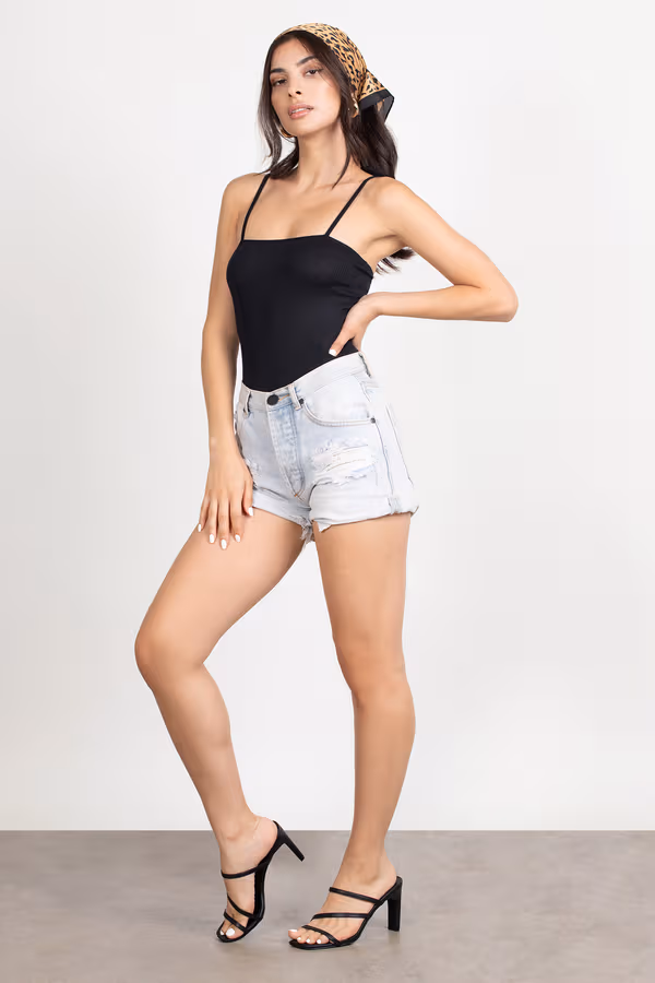 Square Up Ribbed Bodysuit - White