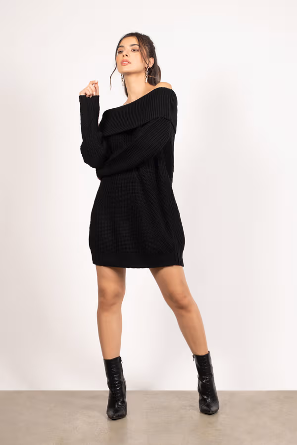 Nikki Ribbed Knit Off The Shoulder Mini Dress - Rose