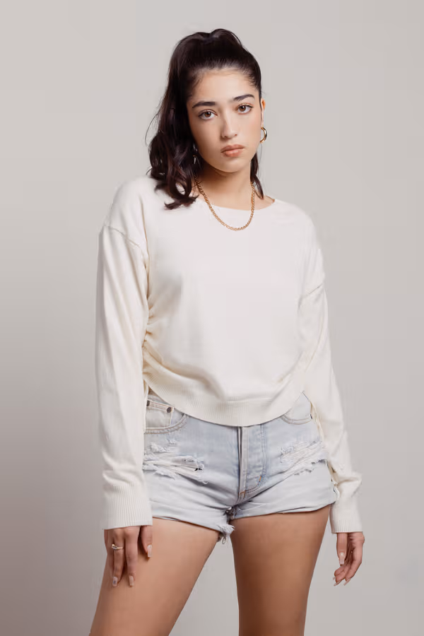 Loofs Ruched Sweater - Cream