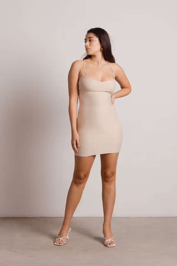 Running Late Cross Back Bodycon Mini Dress - Lilac