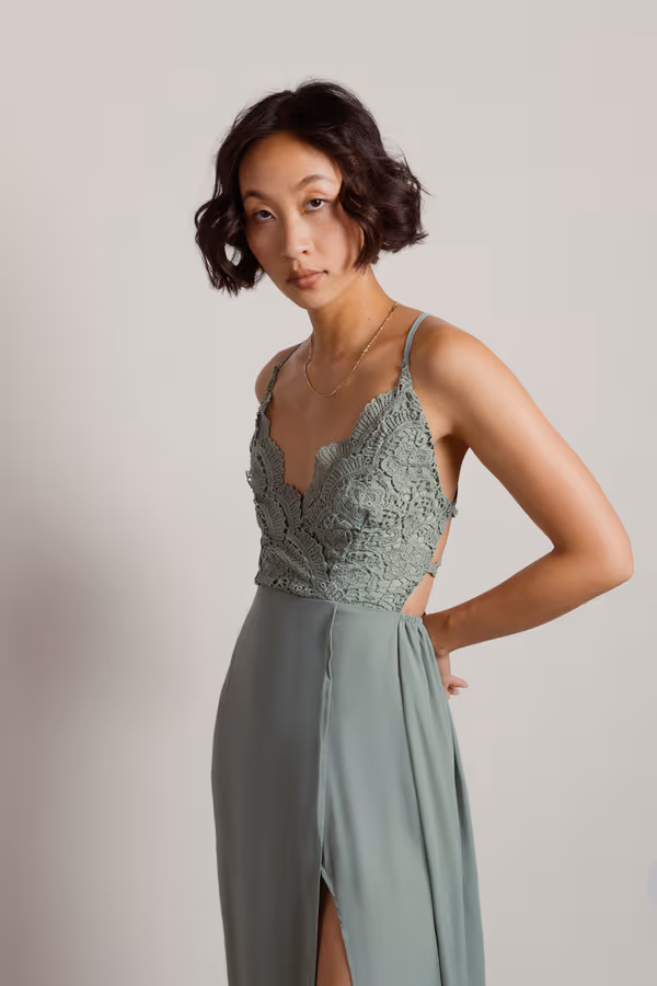 My Moment Crochet High Slit Maxi Dress - Off White