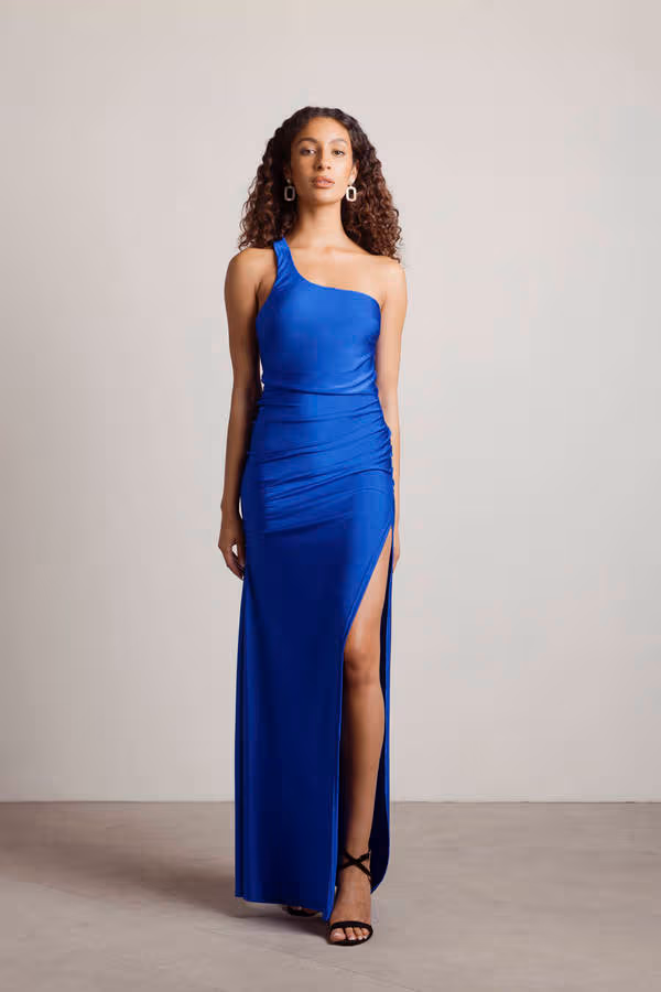 Nights Like This Open Back High Slit Maxi Dress - Red