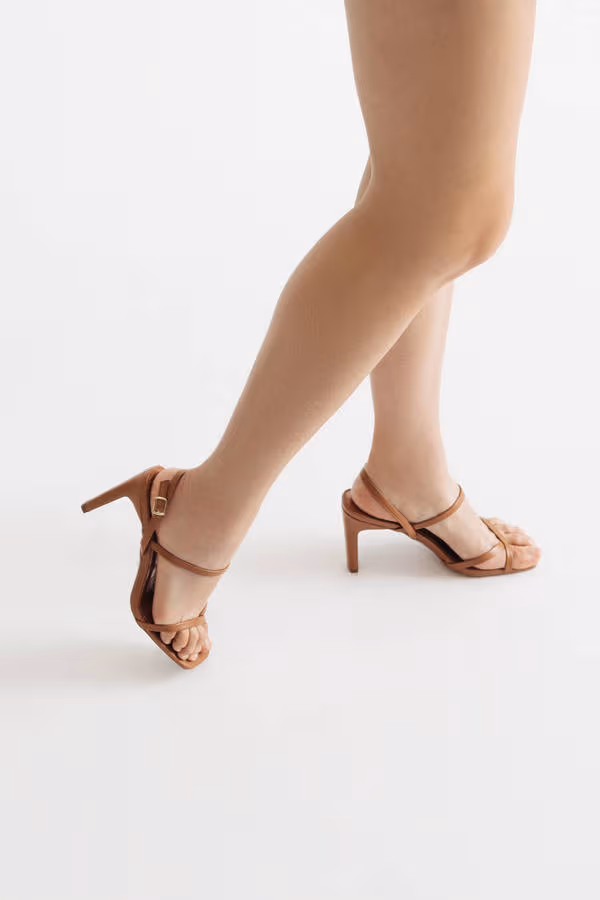 Kaylie Multi Strap High Heels - Beige