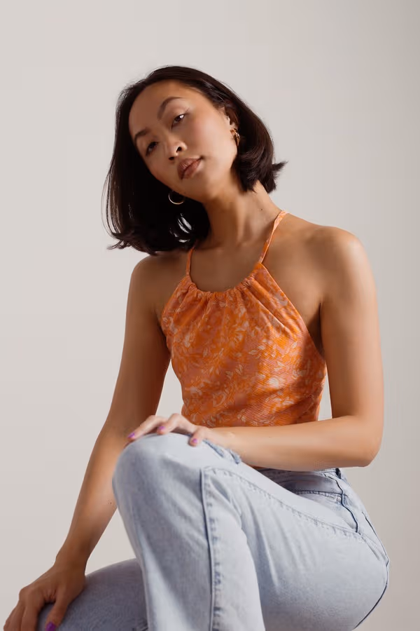 West Coast Crop Top - Orange Pink