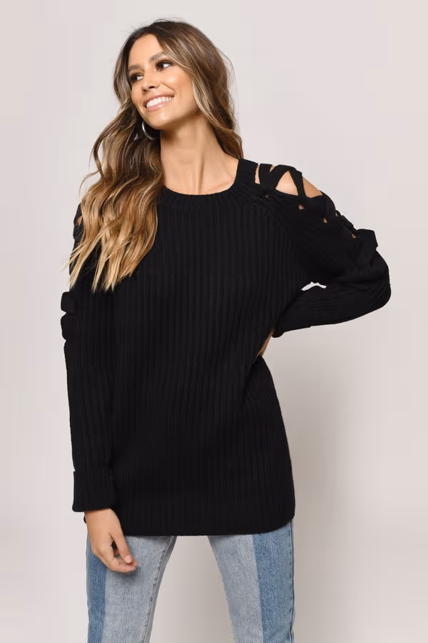 Vana Cold Shoulder Sweater - Blush