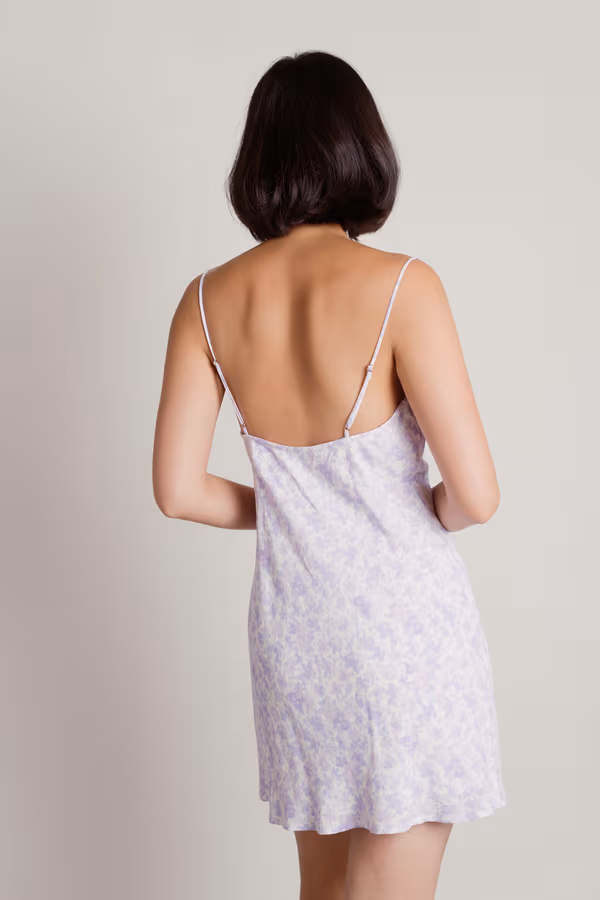 Sugarcane Floral Slip Mini Dress - Lavender