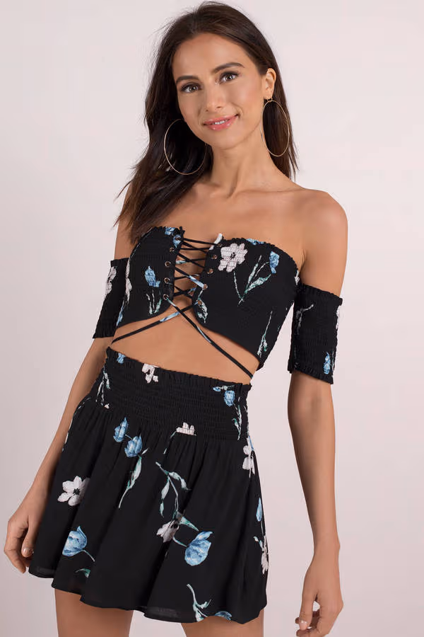 Sydney Crop Top - Black Multi