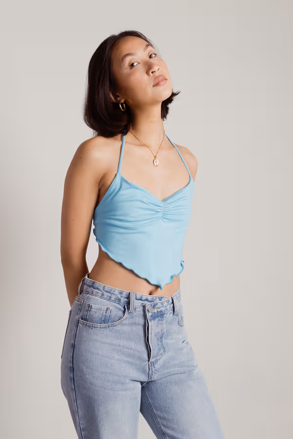 Rivals Crop Top - Aqua Blue
