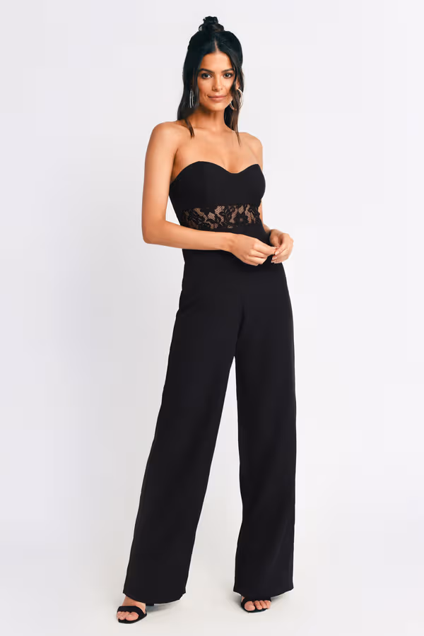 Down to Ride Bustier Jumpsuit - Black