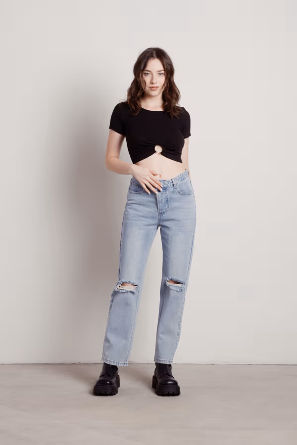 Born And Raised Crop Top - Black