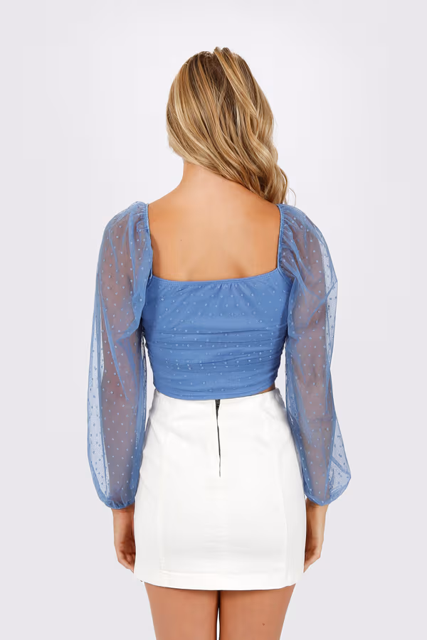 Rooftop Views Crop Top - Blue