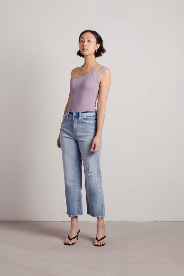 Mayra One Shoulder Bodysuit - Lavender