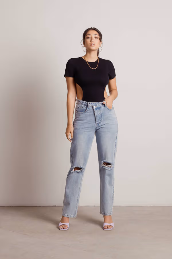 Showing Off Backless Bodysuit - Black