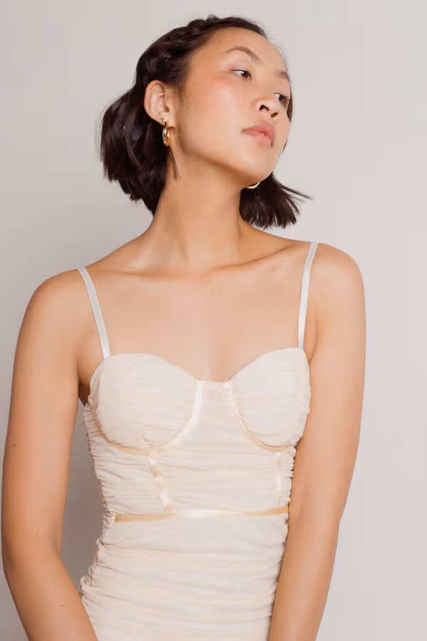 All Nighter Corset Slit Midi Dress - Powder Pink