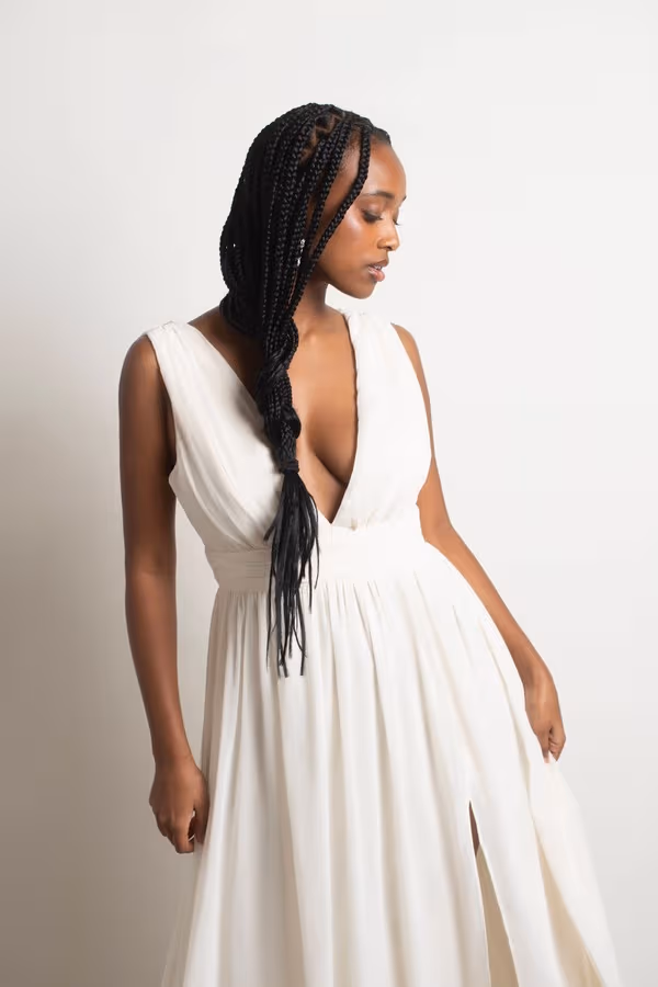 Everlasting Moment Plunging High Slit Maxi Dress - Emerald