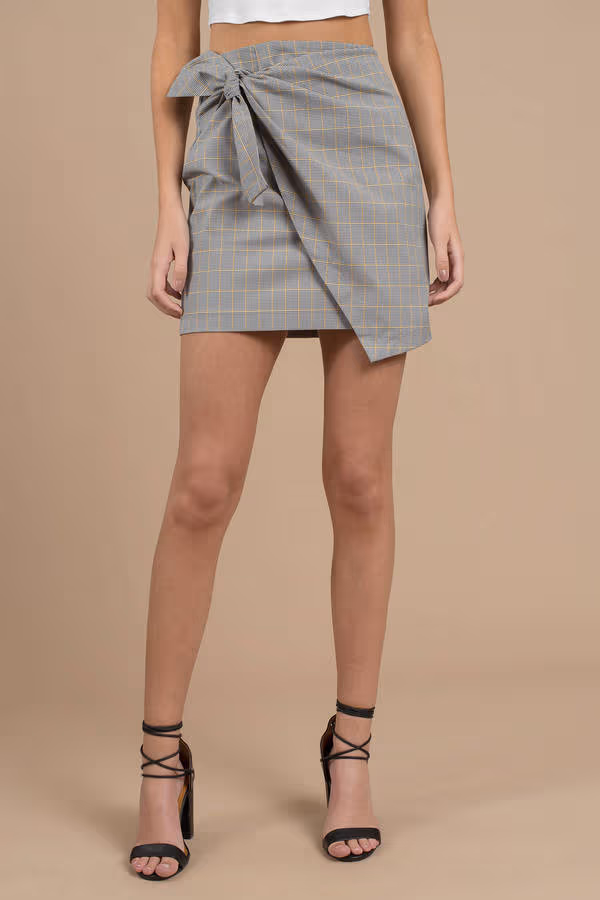 The Fifth Label Picnic Wrap Mini Skirt - Grey Multi