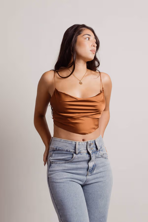 Seen Enough Crop Top - Mocha Grey