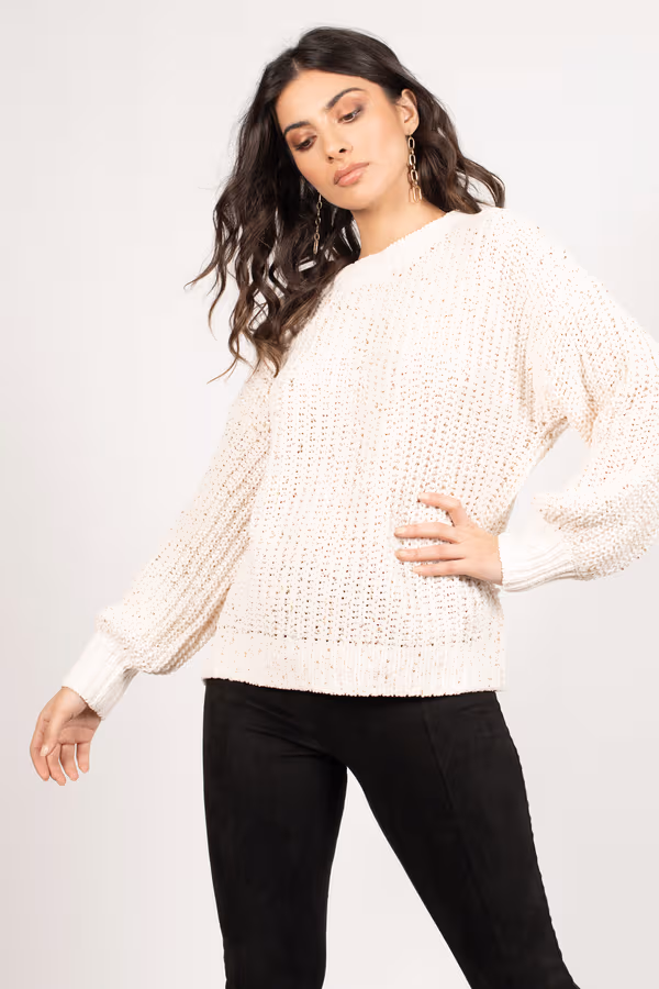Jack Sequin Sweater - Ivory