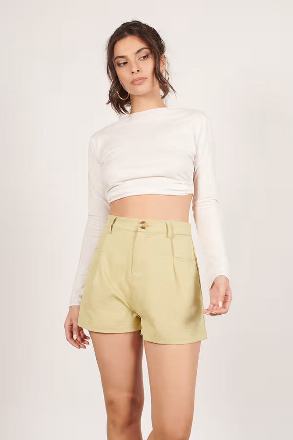 Power Play High Waist Shorts - Lime