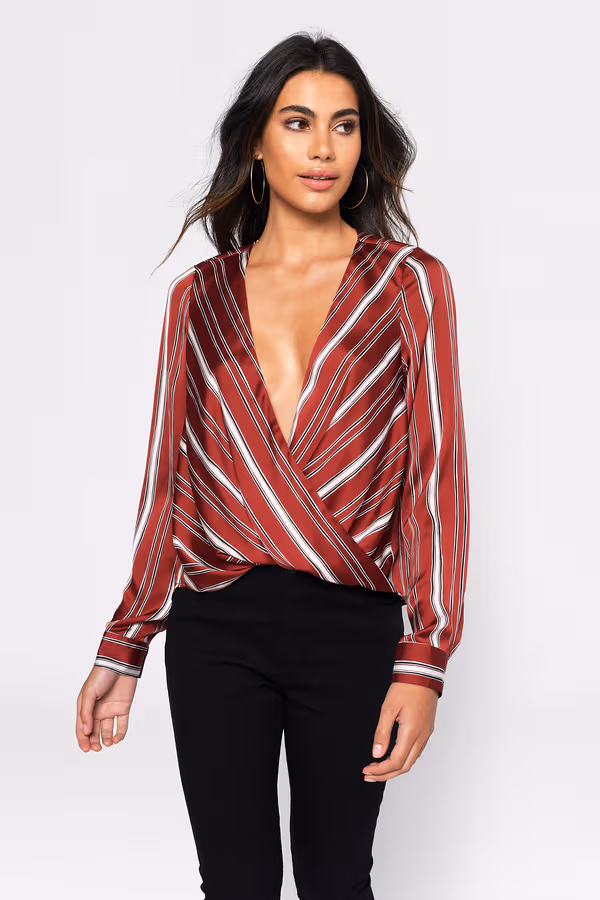Fair Play Surplice Blouse - Wine