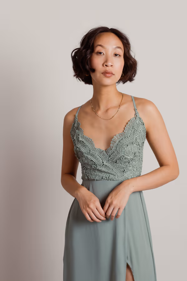 My Moment Crochet High Slit Maxi Dress - Off White