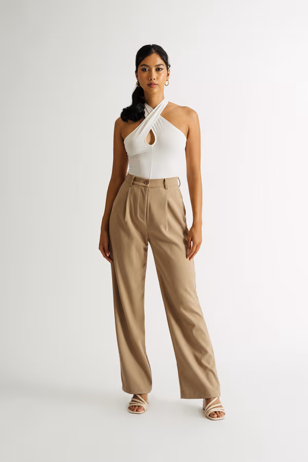 Daily Horoscope Cross Halter Bodysuit - White