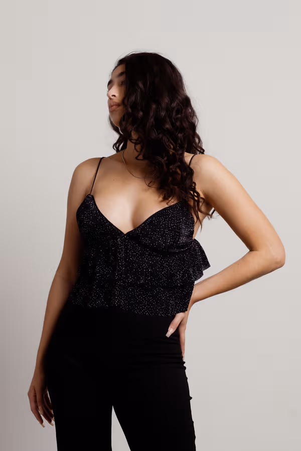 Amie Ruffle Top - Black
