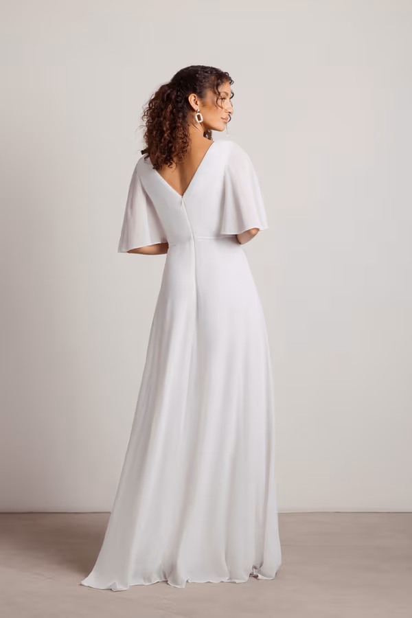 Come Closer To Me Butterfly Sleeve High Slit Maxi Dress - Sage