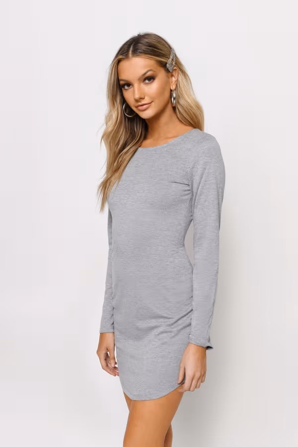 The Outcast Backless Bodycon Mini Dress - Heather Grey