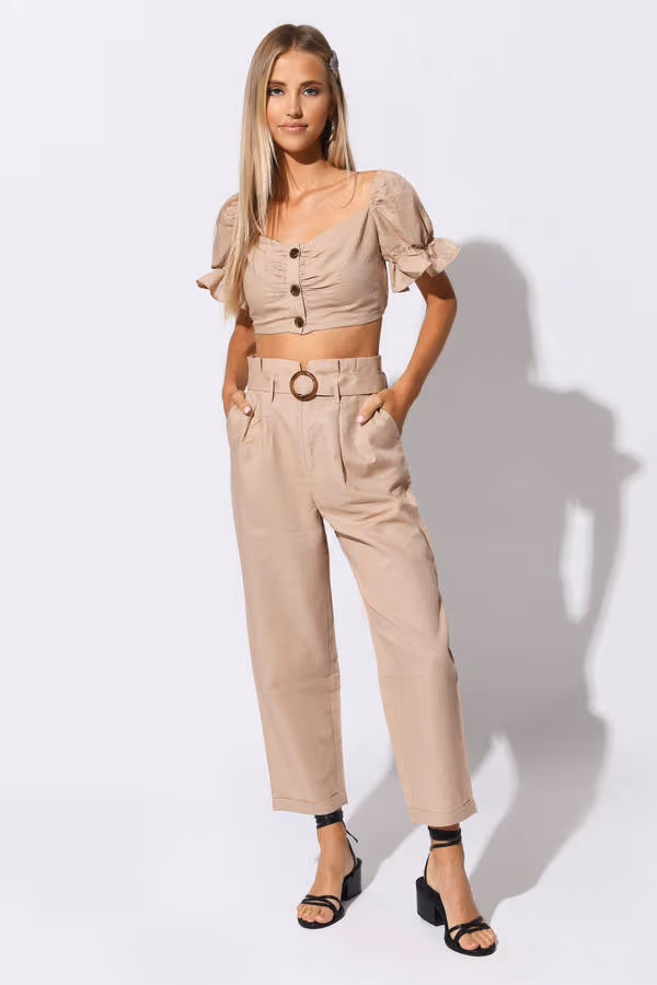 Rumi Hailey Crop Top - Sand