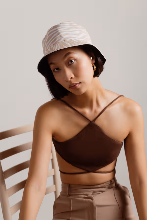 Blend In Zebra Bucket Hat - Beige